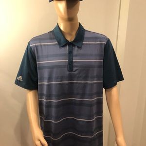 Adidas Golf Polo Grey/Blue Sz XL